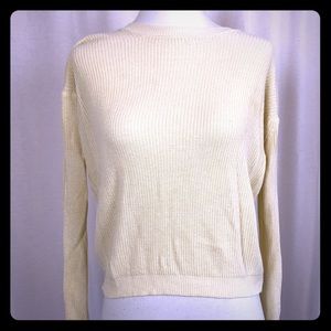 Brandy Melville Pale Yellow Ribbed Sweater Top
